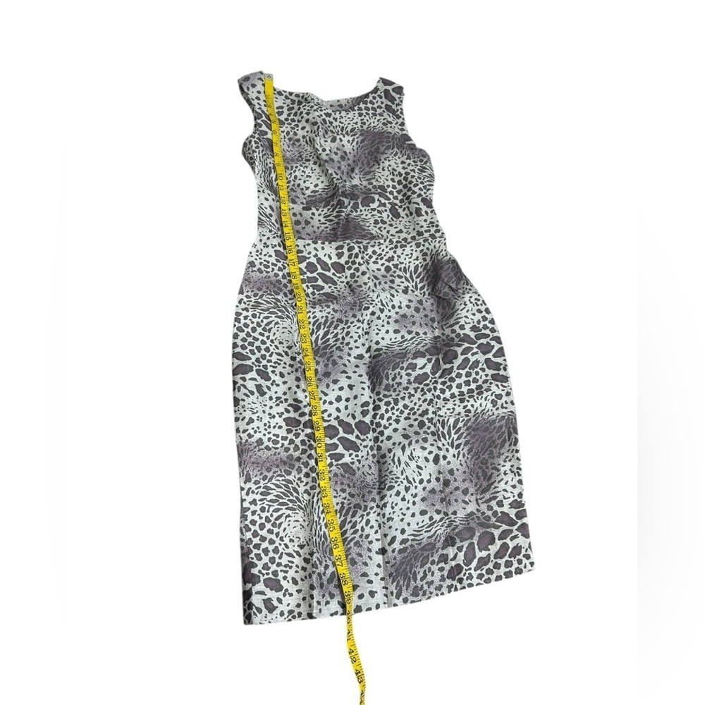 Santorelli Linen Blend Animal Print Sheath Pencil Dress Vacation Size 6 - Picture 12 of 12